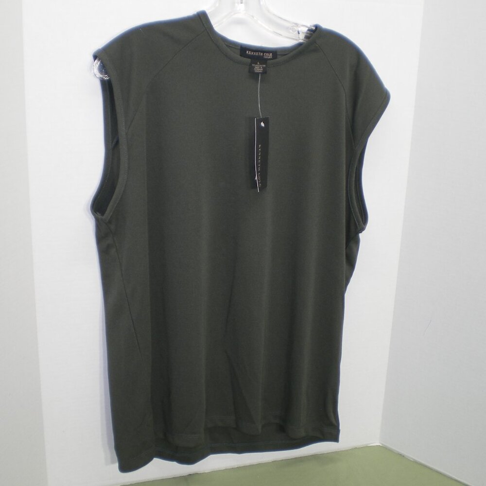 Kenneth Cole Charcoal Gray Sleeveless Shirt, Size Large